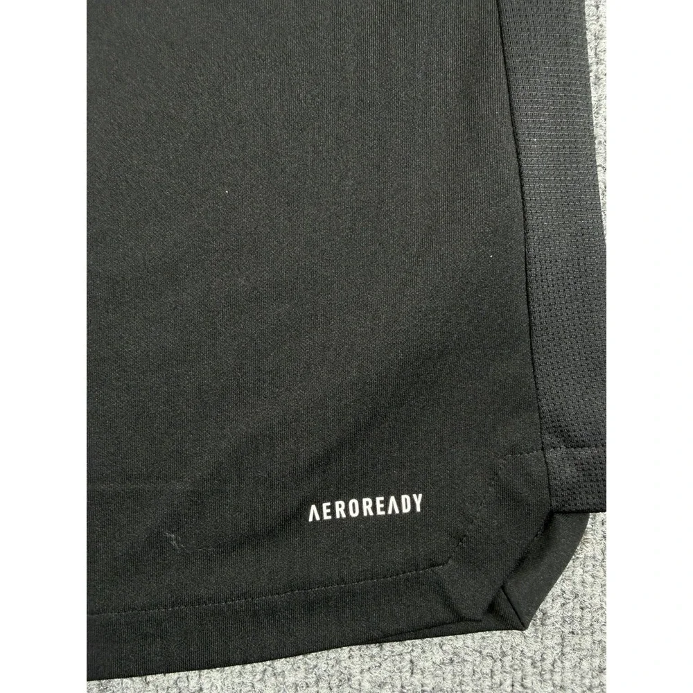 adidas AEROREADY girls Soccer Jersey S Black White V-Neck Breathable